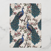 エレガントフローラピーコ結婚ック 箔招待状 (裏面)