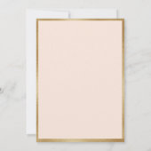 エレガントフローラピーチ金ゴールド結婚ズ 招待状 (裏面)