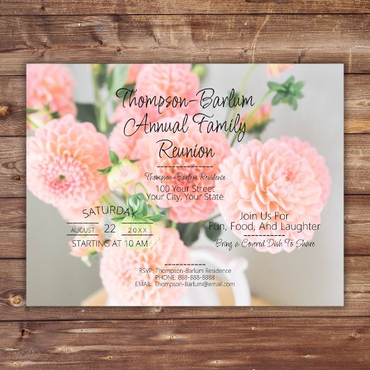 エレガントフローラファミリー懇親会招待状 ポストカード