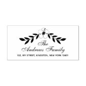 エレガントフローラファミリ名リーフ ラバースタンプ (インプリント)