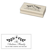 エレガントフローラファミリ名リーフ ラバースタンプ (押印)