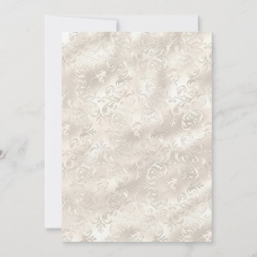 エレガントフローラフェイクフォイルパールグラーム結婚ズ 招待状 (裏面)