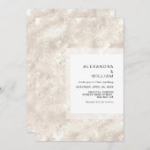 エレガントフローラフェイクフォイルパールグラーム結婚ズ 招待状 (正面/裏面)