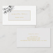 エレガントフローラフェミニン白黒 名刺 (正面/裏面)