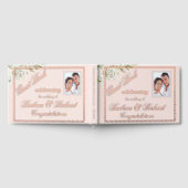 エレガントフローラフォトピ結婚ンクのバラ金箔 ゲストブック (全面)