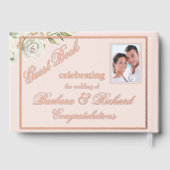 エレガントフローラフォトピ結婚ンクのバラ金箔 ゲストブック (裏面)