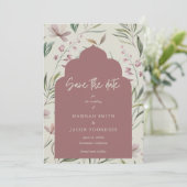 エレガントフローラフォト春の結婚式日付の保存 セーブザデート (スタンド正面)