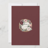 エレガントフローラフランスのクラシックワイン結婚ズ 招待状 (裏面)