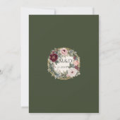 エレガントフローラフランスのクラシック金ゴールド結婚の 招待状 (裏面)