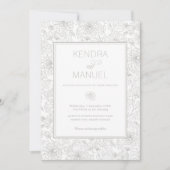 エレガントフローラフランスのト結婚イル 招待状 (正面)