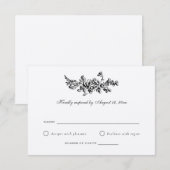 エレガントフローラフランスのバラヴィンテージウェディングRSVP 招待状 (正面/裏面)