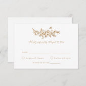 エレガントフローラフランスのバラヴィンテージウェディングRSVP 招待状 (正面/裏面)