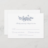 エレガントフローラフランスのバラヴィンテージウェディングRSVP 招待状 (正面/裏面)