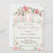 エレガントフローラフランスのブライダルシャワー 招待状 (正面)