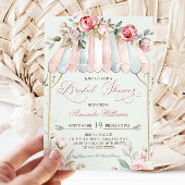 エレガントフローラフランスのブライダルシャワー 招待状