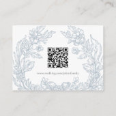 エレガントフローラフランスのブルートイルウェディングRSVPカード エンクロージャーカード (裏面)