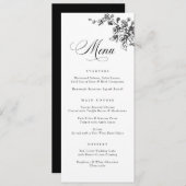 エレガントフローラフランスのヴィンテージトイルボタニカルメニュー メニュー (正面/裏面)