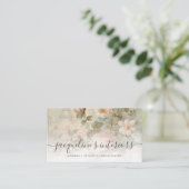 エレガントフローラフランスの赤面ピンクヴィンテージバラ 名刺 (スタンド正面)