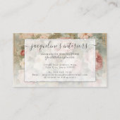 エレガントフローラフランスの赤面ピンクヴィンテージバラ 名刺 (裏面)