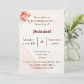 エレガントフローラフレカスタマイズーブライダルシャワー 招待状 (スタンド正面)