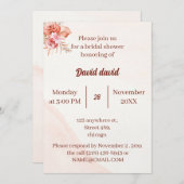 エレガントフローラフレカスタマイズーブライダルシャワー 招待状 (正面/裏面)