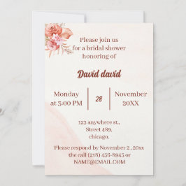 エレガントフローラフレカスタマイズーブライダルシャワー 招待状