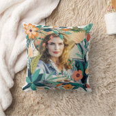 エレガントフローラフレパーソナライズされたーム クッション (ブランケット)