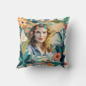 エレガントフローラフレパーソナライズされたーム クッション (裏面)