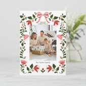 エレガントフローラフレームのクリスマスフォト シーズンカード (スタンド正面)