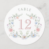 エレガントフローラフレームのラウンドテーブル番号 (裏面)