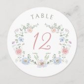 エレガントフローラフレームのラウンドテーブル番号 (裏面)