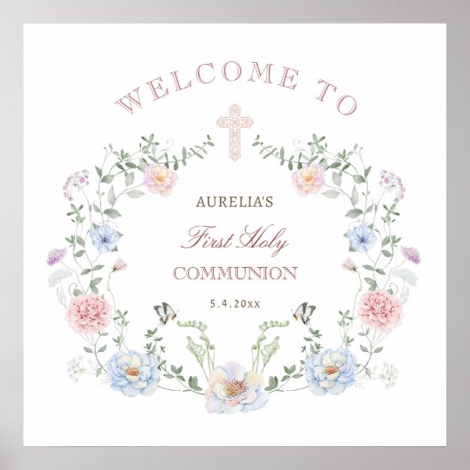 エレガントフローラフレームの最初のコミュニティへようこそ ポスター (正面)