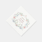 エレガントフローラフレームの最初の通信 スタンダードカクテルナプキン (角)