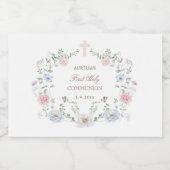 エレガントフローラフレームの最初の通信 スパークリングワインラベル (シングルラベル)