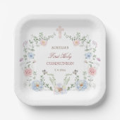 エレガントフローラフレームの最初の通信 ペーパープレート (正面)