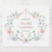 エレガントフローラフレームの最初の通信 リキュールボトルラベル (シングルラベル)