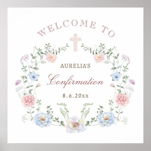 エレガントフローラフレームの確認へようこそ ポスター (正面)