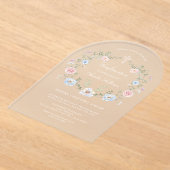 エレガントフローラフレームの確認 アクリル招待状 (レイダウン)