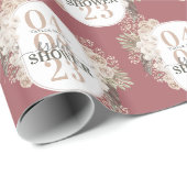 エレガントフローラフレームブライダルシャワーパーソナライズされた ラッピングペーパー (ロールコーナー)