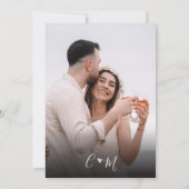 エレガントフローラフレームモノグラムハート結婚の 招待状 (裏面)