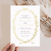 エレガントフローラフレームヴィンテージ結婚植物学 箔招待状