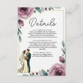 エレガントフローラフレーム新郎新婦ボホ結婚の エンクロージャーカード (正面)