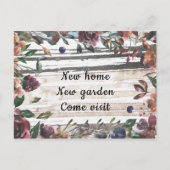 エレガントフローラフレーム水彩新しいアドレス ポストカード (正面)