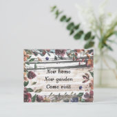 エレガントフローラフレーム水彩新しいアドレス ポストカード (スタンド正面)