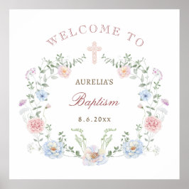 エレガントフローラフレーム洗礼へようこそ ポスター