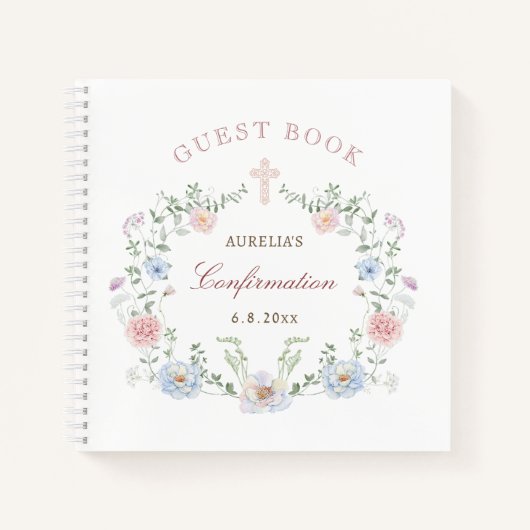 エレガントフローラフレーム確認ゲストブック ノートブック (正面)