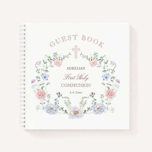 エレガントフローラフレーム第1コミュニオンゲストブック ノートブック (正面)