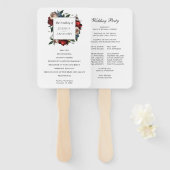 エレガントフローラフレーム結婚式 プログラム ハンドファン (正面&裏面)