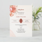 エレガントフローラフレーム赤ちゃんシャワーカスタマイズ 招待状 (スタンド正面)