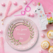 エレガントフローラフレーム：すべての大事な行事 ペーパープレート (パーティー)